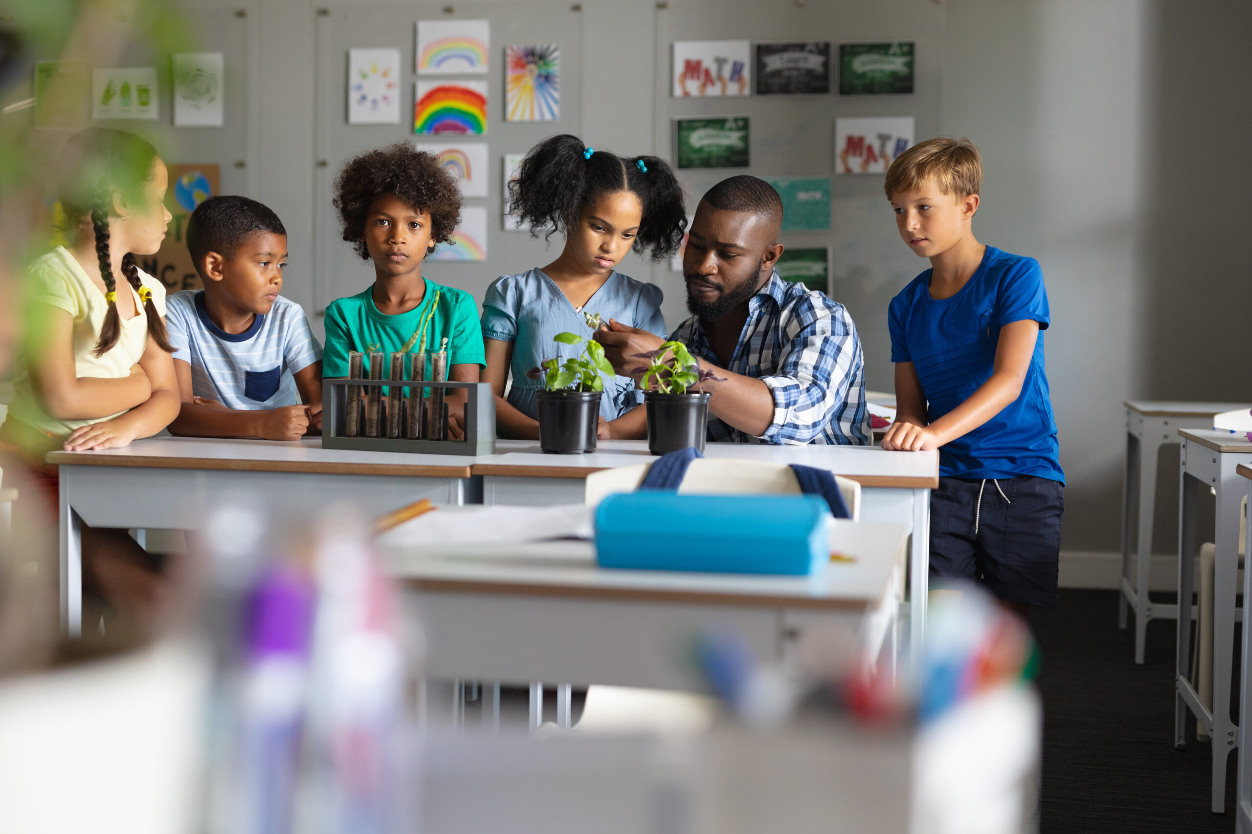 African american young male teacher